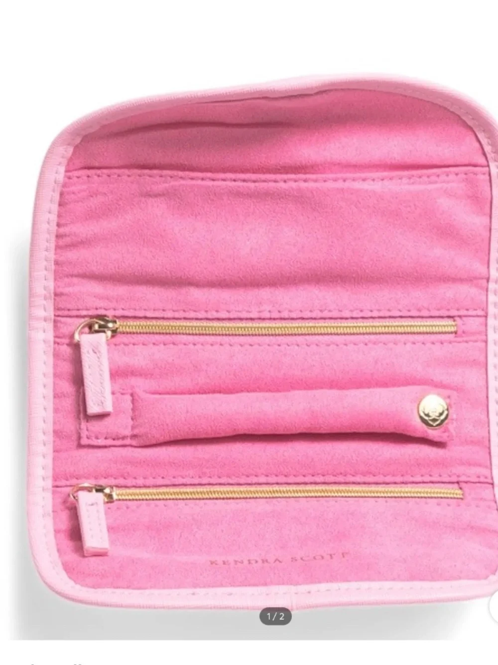 Kendra Scott Travel Organizer Jewelry Roll In Hot Pink - Picture 5 of 7